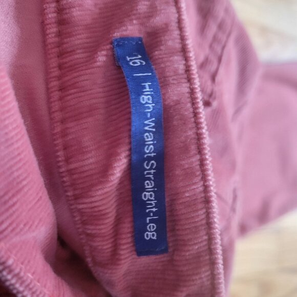 Talbots Womens High-Waist Straight-Leg Corduroy Pants Size 16 Rose Pink - Picture 4 of 5
